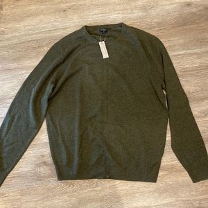 Green cashmere J Crew sweater. New with tags